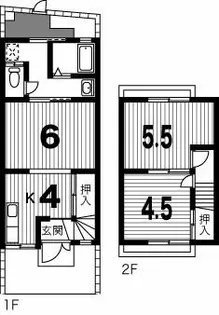 京都府京都市右京区太秦樋ノ内町【テラスハウス】の間取り