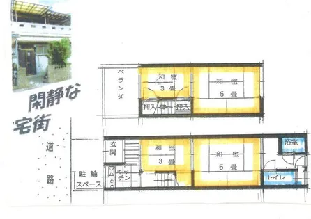 大阪府松原市岡4丁目【テラスハウス】の間取り