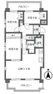 ジュエルコート甲子園口【5階】の間取り