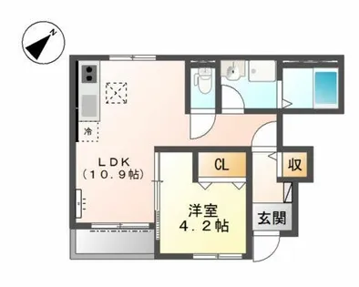 サニーテラス粟津【1階】の間取り