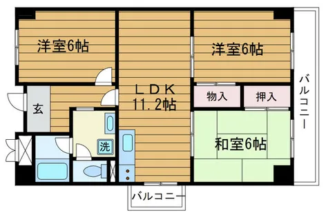 大阪府吹田市五月が丘南【マンション】の間取り