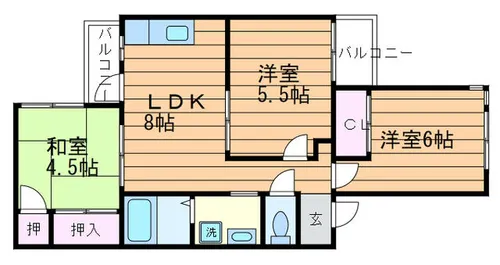 大阪府吹田市高城町【マンション】の間取り
