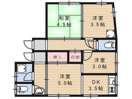 兵庫県神戸市垂水区泉が丘2丁目【テラスハウス】の間取り