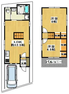 大阪府大東市津の辺町【一戸建】の間取り