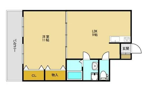 フジエホワイトローザ熊谷【207号室】の間取り