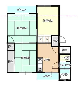 幸神団地1号棟【502号室】の間取り