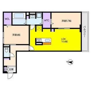 兵庫県芦屋市大原町【アパート】の間取り