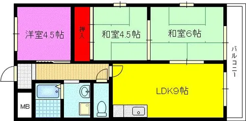 アメニティK&SPart1【301号室】の間取り