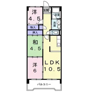 リバーサイドA【3階】の間取り