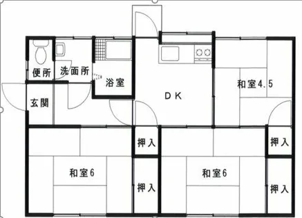 福岡県直方市大字感田【アパート】の間取り