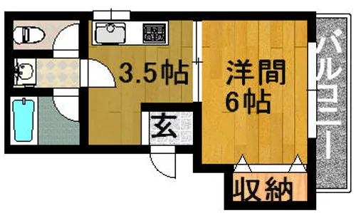 大阪府大阪市阿倍野区美章園2丁目【マンション】の間取り