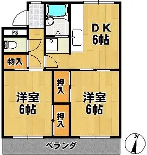 アシストⅡ【212号室】の間取り
