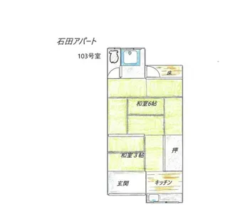 大阪府阪南市石田【アパート】の間取り