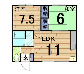 花川南8-3貸室【2階】の間取り