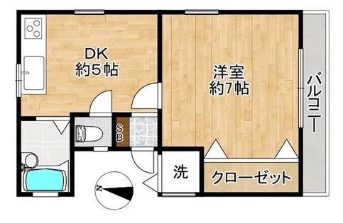 成美コーポ【201号室】の間取り