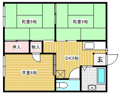 コーポラスタカハB棟【101号室】の間取り