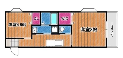ラウトSentosa輝【2階】の間取り