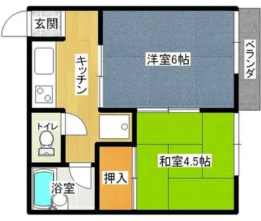 大阪府大阪市城東区諏訪1丁目【テラスハウス】の間取り