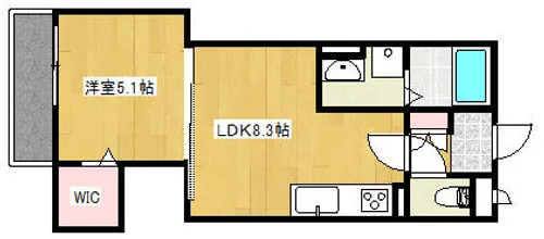 フォレストクリエオーレ上島町弐番館【102号室】の間取り