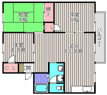 ヴェルドミール【1階】の間取り