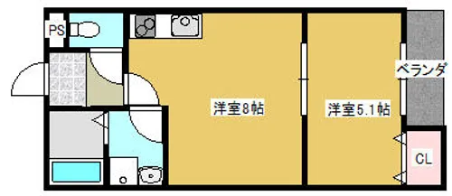 大阪府門真市新橋町【アパート】の間取り