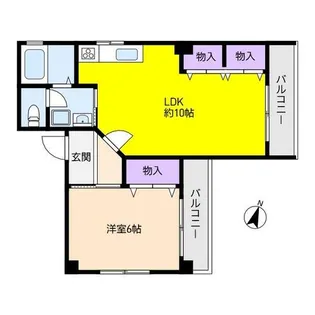 西芦屋マンション【3階】の間取り