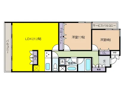 グランフォルム芦屋川別邸【2階】の間取り