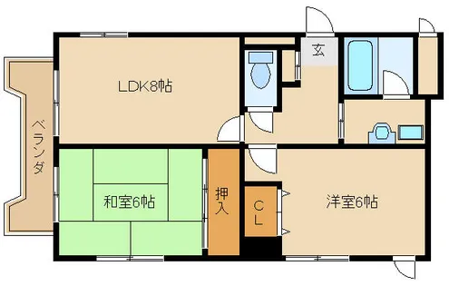 サニーハイツ金田2【2階】の間取り