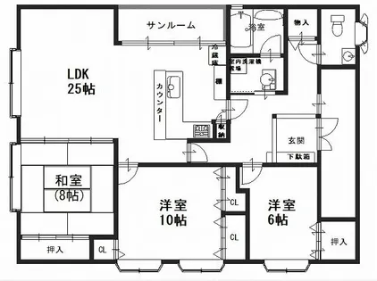 サンローゼ【3階】の間取り