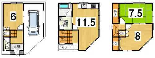 京都府宇治市五ケ庄新開【一戸建】の間取り