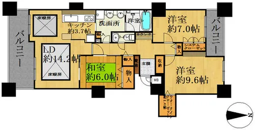 アパタワーズ札幌大通公園【19階】の間取り