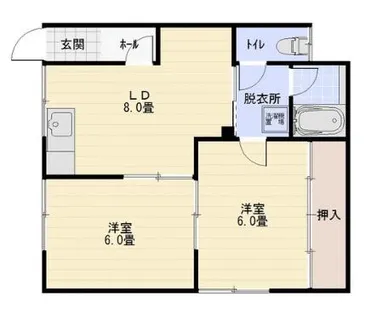 福盛ハイツA棟【1階】の間取り