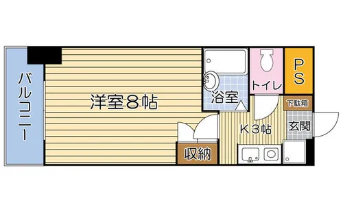 ベルメゾン三郎丸【602号室】の間取り