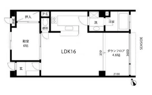 MARINAX宮浦【302号室】の間取り