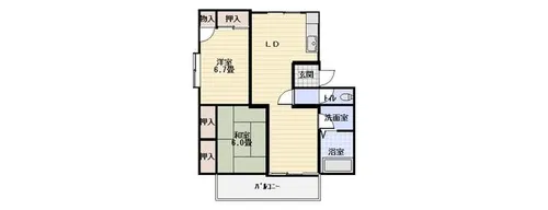 福岡県大牟田市大字三池【アパート】の間取り
