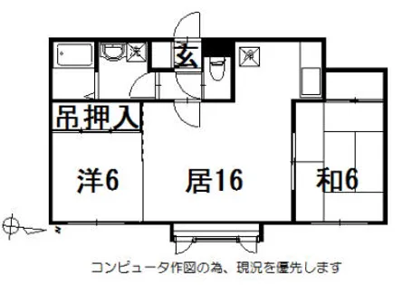 ハイグレード13【302号室】の間取り
