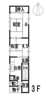 京都府京都市上京区溝前町【タウンハウス】の間取り