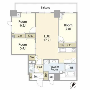 兵庫県加古川市加古川町寺家町【マンション】の間取り