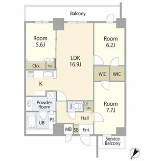 兵庫県加古川市加古川町寺家町【マンション】の間取り