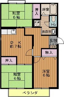 兵庫県芦屋市浜芦屋町【アパート】の間取り
