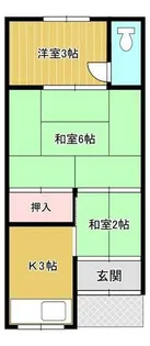 大阪府東大阪市稲田上町1丁目【テラスハウス】の間取り