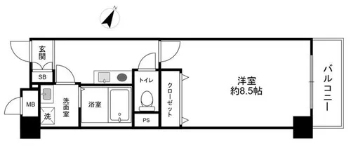 アポリア一王山【4階】の間取り