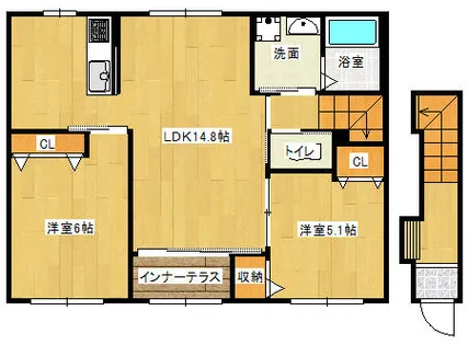ラ クラージュ ドムール【2階】の間取り