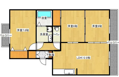 シャトーリキマス【403号室】の間取り