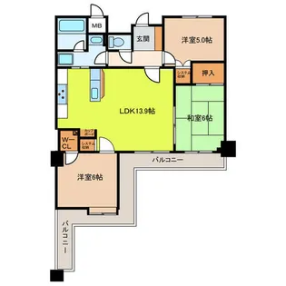 藤和シティホームズ三田駅前【10階】の間取り