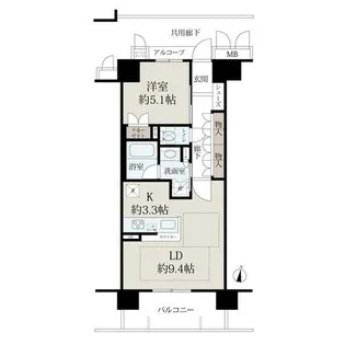 ローレルコート生駒ザ・レジデンス【2階】の間取り