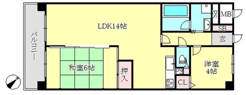 ライオンズマンション長田ヒルズ【5階】の間取り