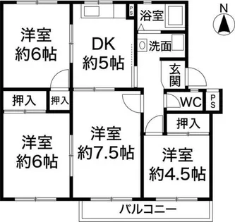 高倉台11団地55号棟【5階】の間取り