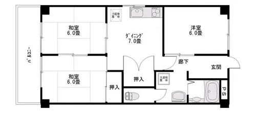ラ・セゾン【206号室】の間取り