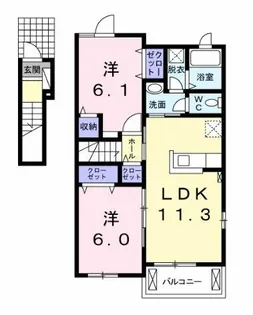 メゾンフロージュⅡ【2階】の間取り